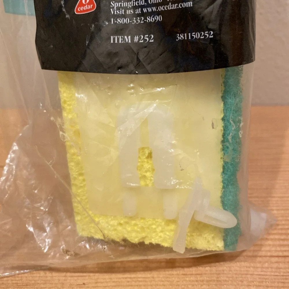 O Cedar‎ Sponge Mop Refill Cellulose Sponge W/ Scrubber Item NOS 2001